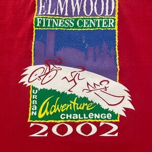 Vintage Adventure Challenge Red Elmwood Fitness Center T-Shirt